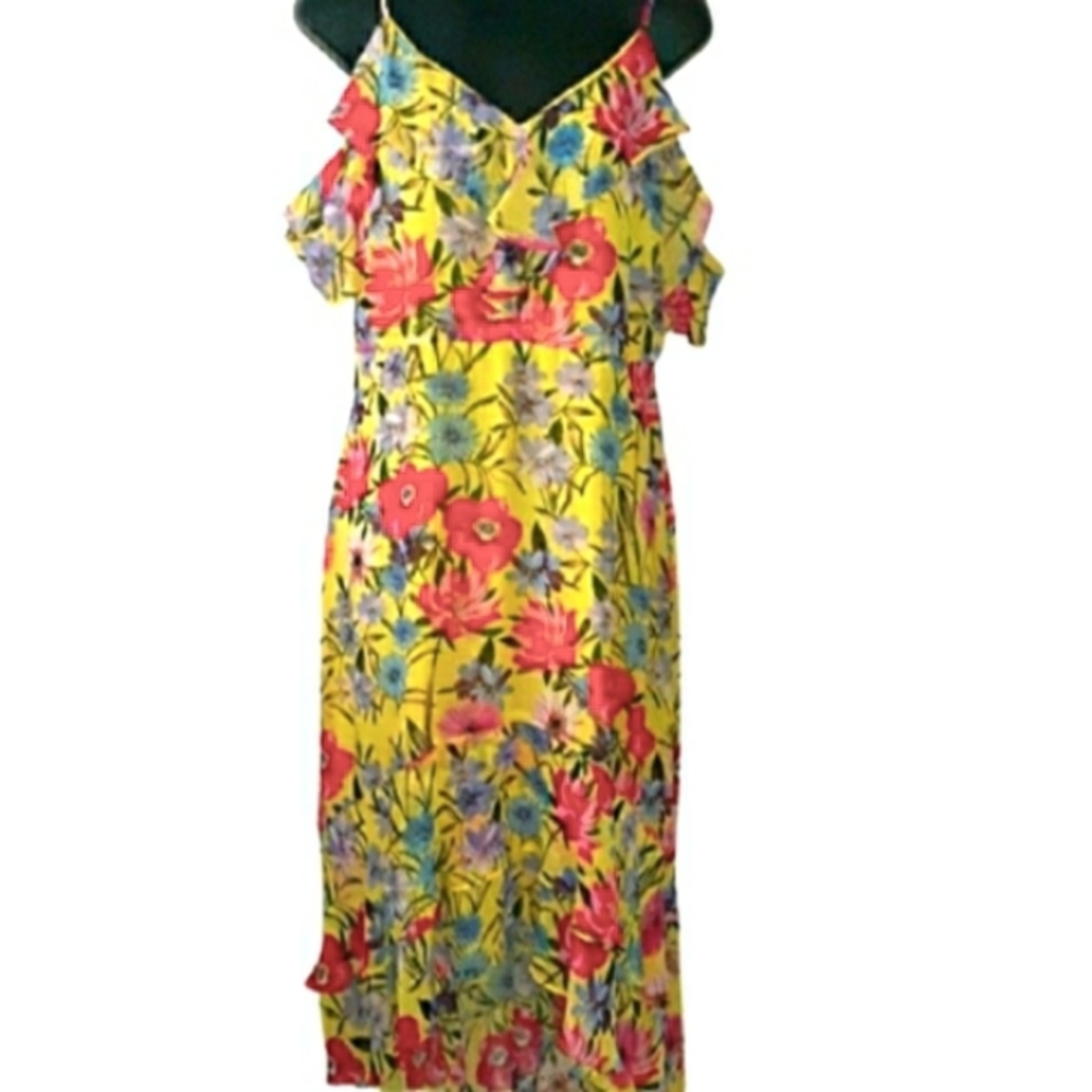 - INC Yellow Floral Maxi Dress
